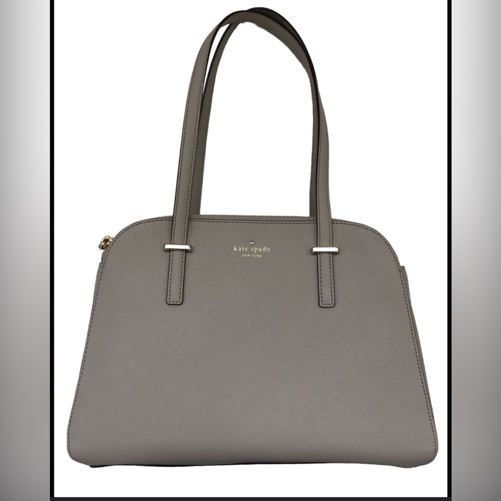 Kate Spade Small Elissa Cedar Street Light Gray Med Tote Leather Handbag